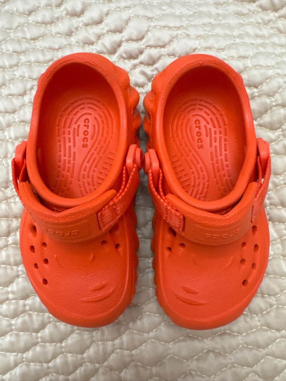 Crocs Echo Shoes Children C7 Clogs Slip On Closed Toe Casual Comfort Flat Orange